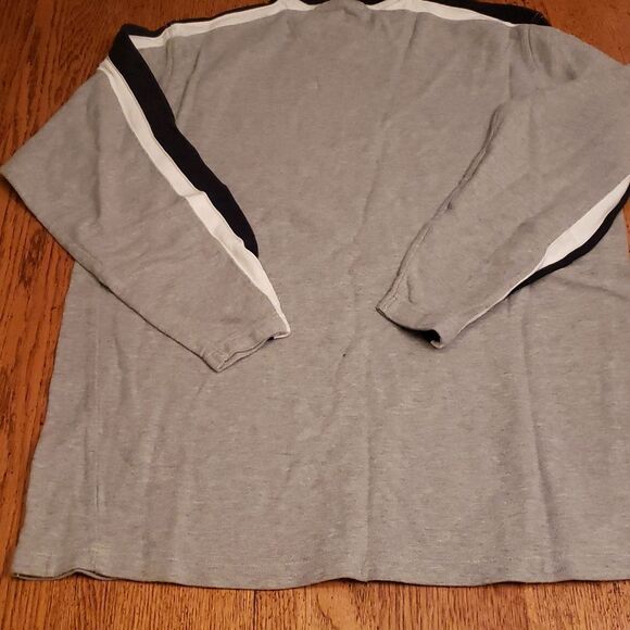 Ralph Lauren Grey w Blue Stripe Shirt Mens Large Timeless Classic Vintage 90s - Picture 5 of 8